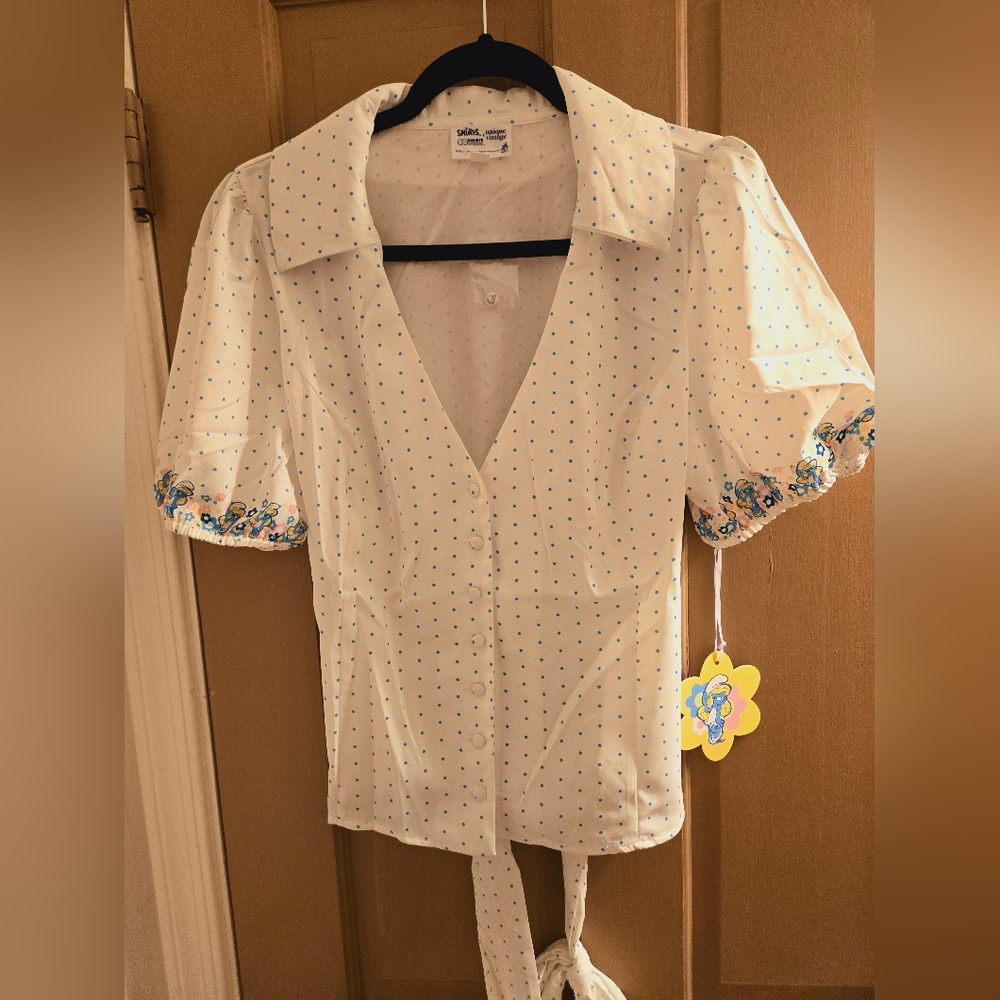 New Unique vintage x Smurfs size 14 blouse